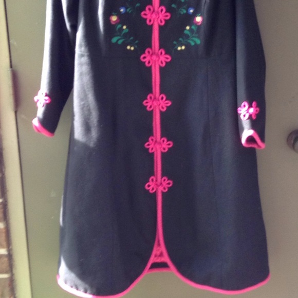 MOD CLOTH EMBROIDERED WOOL COAT NEW - Picture 2 of 8
